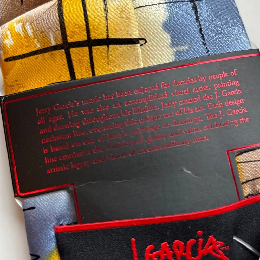J. Garcia Neck Tie Mesa Special Edition Artist Proof‎ 7 Gift Silk Yellow Blue
